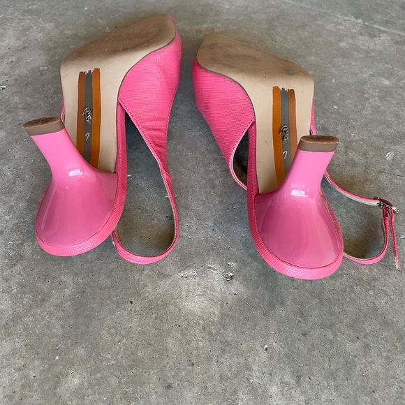 Vintage Sam Edelman Pink Slingback Heels Size 7 Y2K Coquette Kitten Heel - Picture 7 of 8